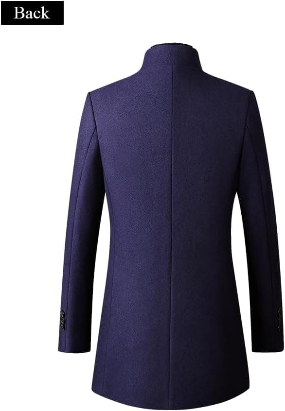 کت بلند زمستانی مردانه Lavnis از جنس ترکیبی پشم – کت پیا (Pea Coat) باریک با جلوی دکمه‌دار تک‌سینه، مناسب برای استفاده رسمی و کت تجاری.