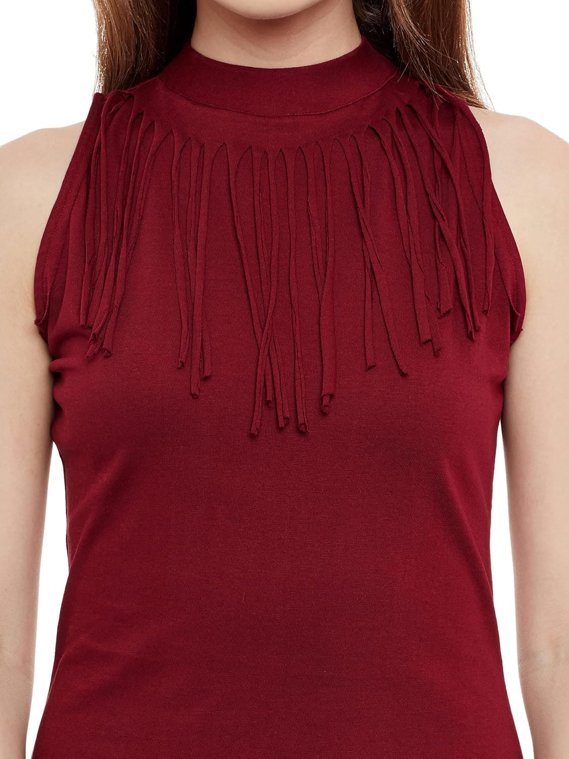 پیراهن مینی بادی‌کان زنانه بدون آستین یقه گرد ساده Miss Olive (MOPW16D05-79) سایز L رنگ زرشکی 3422