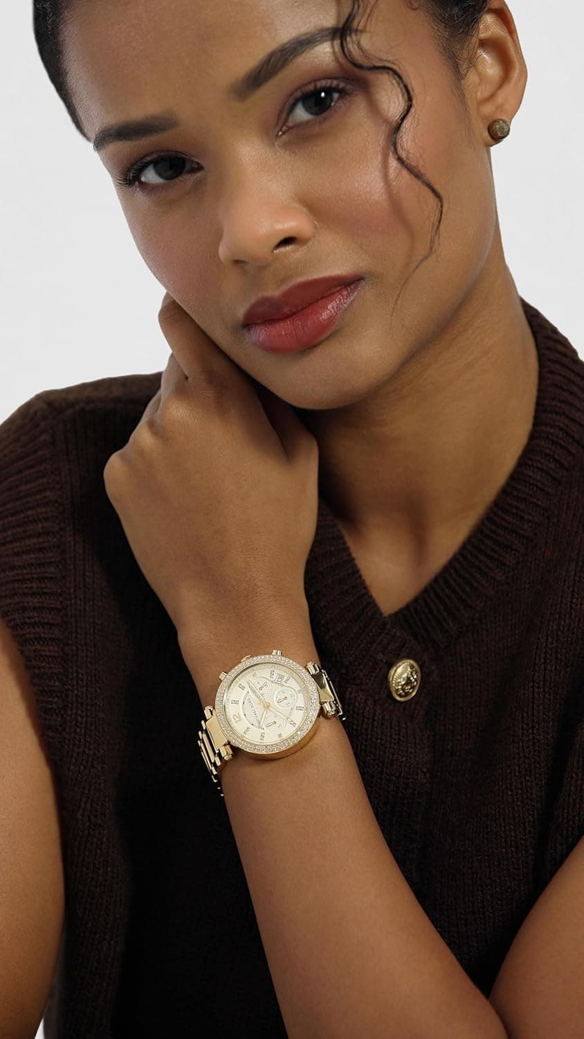 ساعت Michael Kors Parker از استیل ضد زنگ با تزئینات براق طلایی 3450