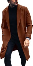 کت مردانه KASTWAVE، کت ترنچ مردانه دو ردیفه، پالتو زمستانی پشمی ترکیبی Pea Coat اورسایز با یقه گرم، کت کاری و اداری، ژاکت Topcoat 3456