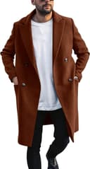 کت مردانه KASTWAVE، کت ترنچ مردانه دو ردیفه، پالتو زمستانی پشمی ترکیبی Pea Coat اورسایز با یقه گرم، کت کاری و اداری، ژاکت Topcoat 3457