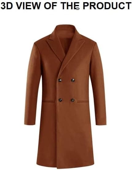 کت مردانه KASTWAVE، کت ترنچ مردانه دو ردیفه، پالتو زمستانی پشمی ترکیبی Pea Coat اورسایز با یقه گرم، کت کاری و اداری، ژاکت Topcoat 3458