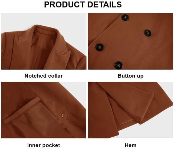 کت مردانه KASTWAVE، کت ترنچ مردانه دو ردیفه، پالتو زمستانی پشمی ترکیبی Pea Coat اورسایز با یقه گرم، کت کاری و اداری، ژاکت Topcoat 3459