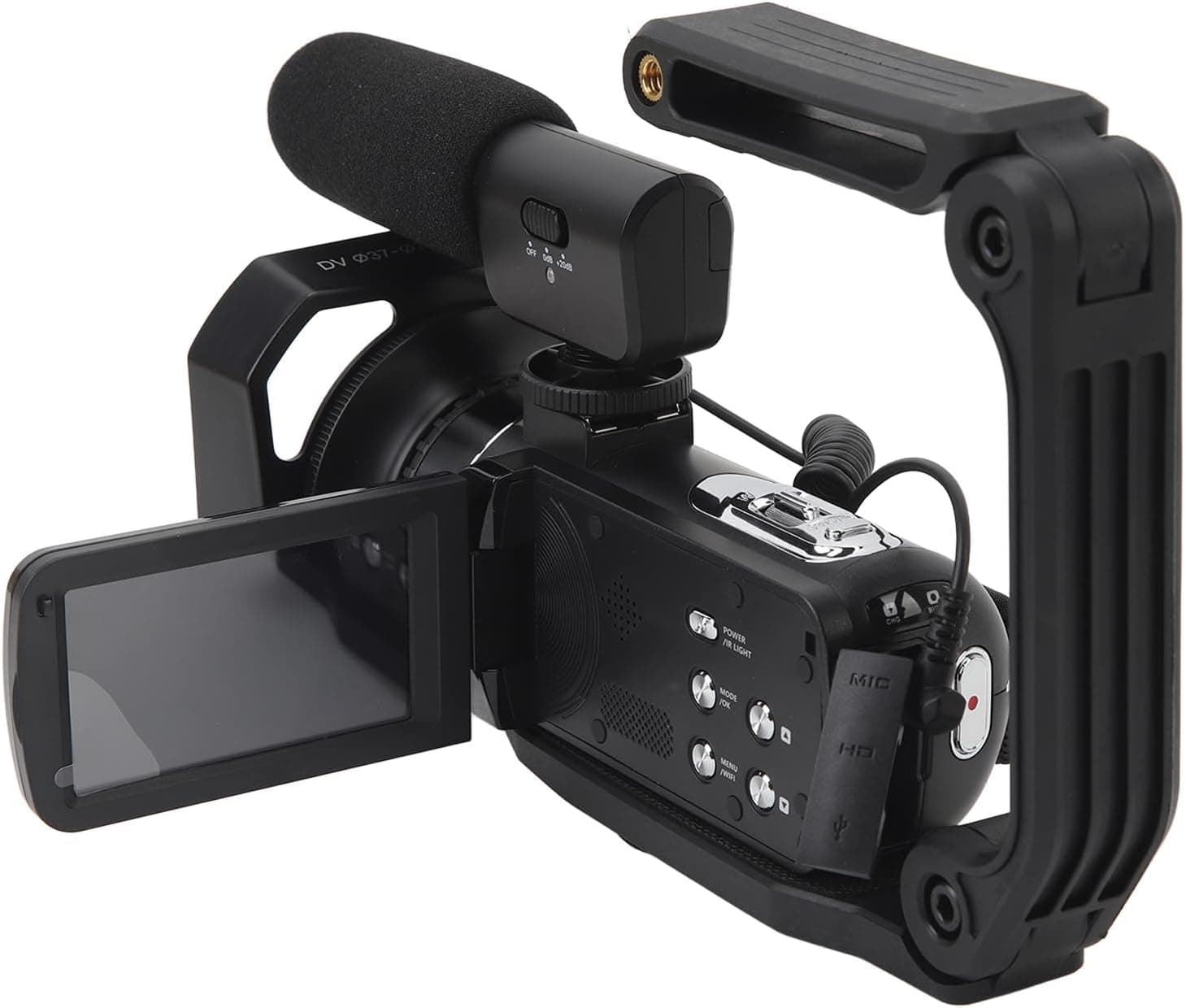 دوربین فیلمبرداری ویدئو 4K 30FPS 56MP با قابلیت شب، زوم 18X، میکروفون خارجی، ریموت کنترل - دوربین Vlogging قابل حمل با خروجی HD - ایده‌آل برای Vlogging و عکاسی 3498