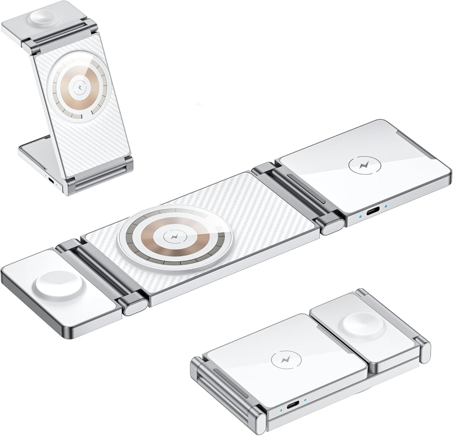 ایستگاه شارژ KASTWAVE ۳ در ۱ بی‌سیم – پایه شارژ برای iPhone 12/13/14/15 Pro Max/Mini، اپل واچ و ایرپاد، پایه شارژ تاشو و قابل حمل.