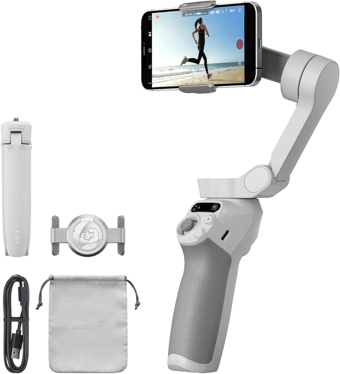 گیمبال هوشمند DJI OSMO Mobile SE – گیمبال ۳ محوره برای گوشی، سازگار با اندروید و آیفون، مناسب برای ویلاگینگ و ضبط ویدئوهای YouTube و TikTok، نسخه امارات با پشتیبانی رسمی گارانتی.