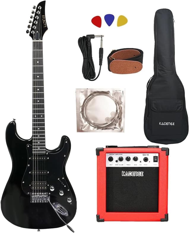 Kadence Astro Man Electric Guitar, 21 FRETS, H- S - S PICK UPS Walnut Top with Alder wood Back and Sides With Picks, Cable, Strap, Bag, Strings and Amplifier Super Combo