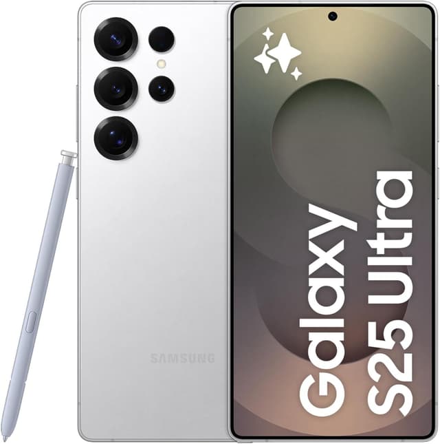 گوشی هوشمند Samsung Galaxy S25 Ultra AI، حافظه 1 ترابایت، رم 12 گیگابایت، رنگ Titanium Whitesilver، گوشی هوشمند اندروید، دوربین 200 مگاپیکسل، S Pen، عمر باتری طولانی (نسخه UAE) Titanium Whitesilver 1TB